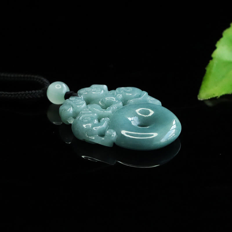 Jade Kette Anhänger Glück Zen