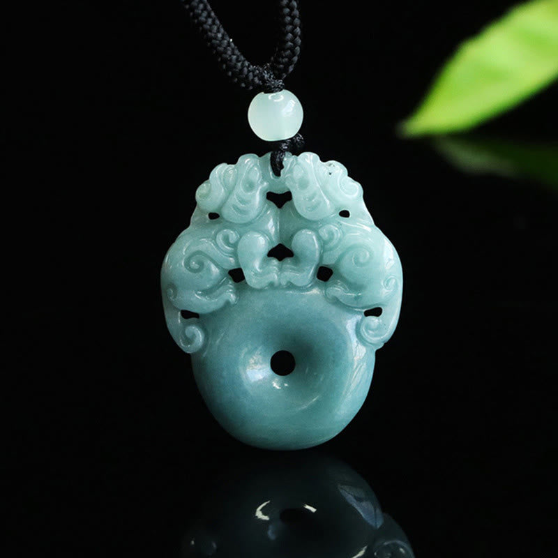 Jade Kette Anhänger Glück Zen