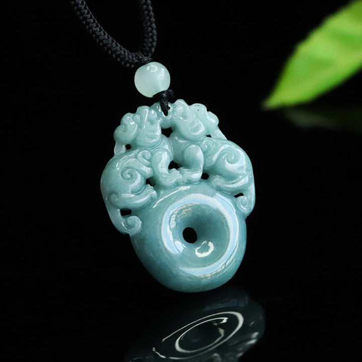 Jade Kette Anhänger Glück Schmuck