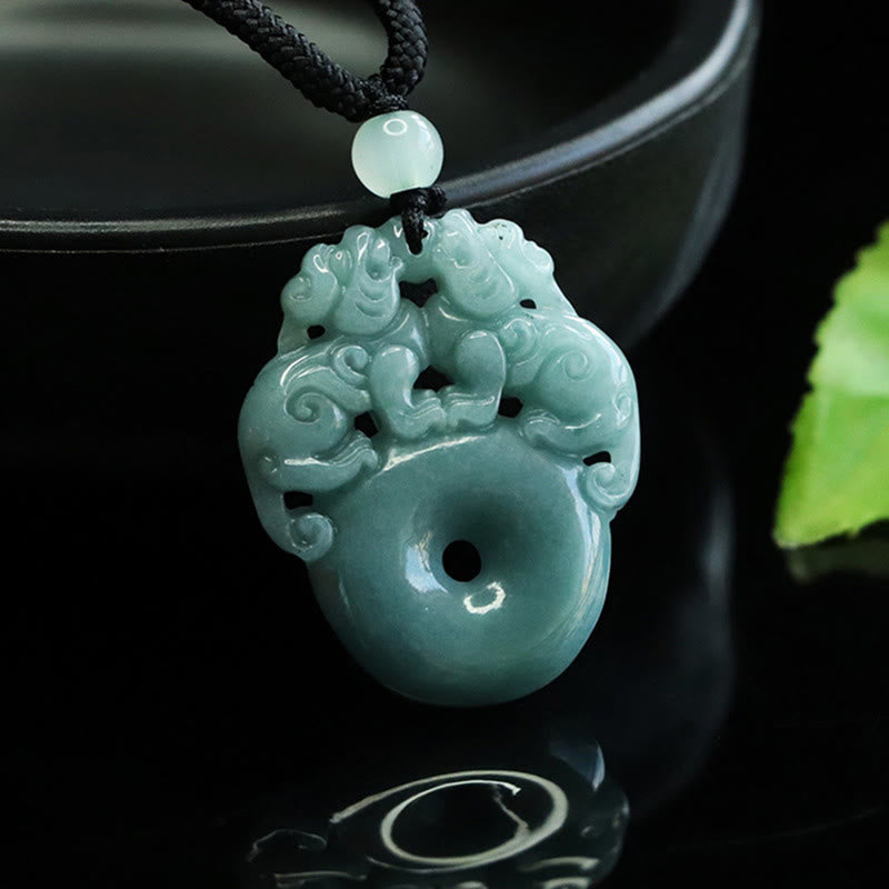 Jade Kette Anhänger Glück Spirituell