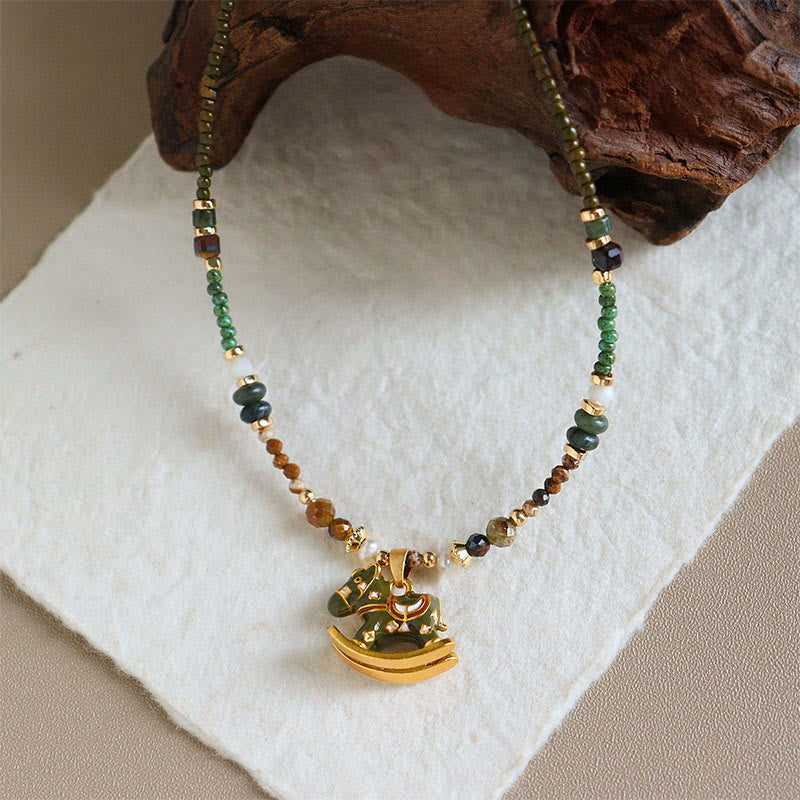 Kette Jade Carnelian Pferd – Balance