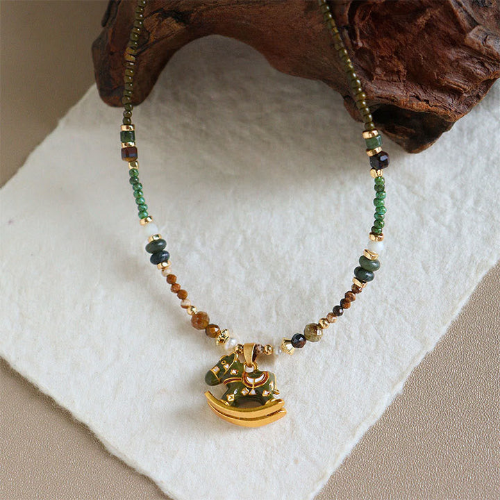 Kette Jade Carnelian Pferd – Balance