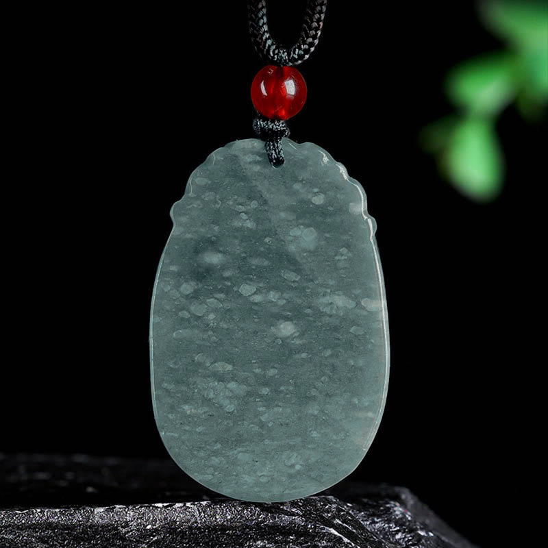 Jade Kette Pferd Chinesischer Tierkreis grüner Naturstein Glück Anhänger