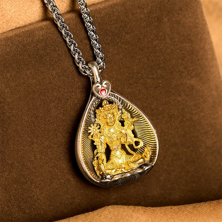 Kette, Buddha, Kupfer, Anhänger, Gold, Glück