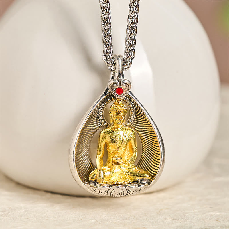 Kette, Buddha, Kupfer, Anhänger, Gold, Glück