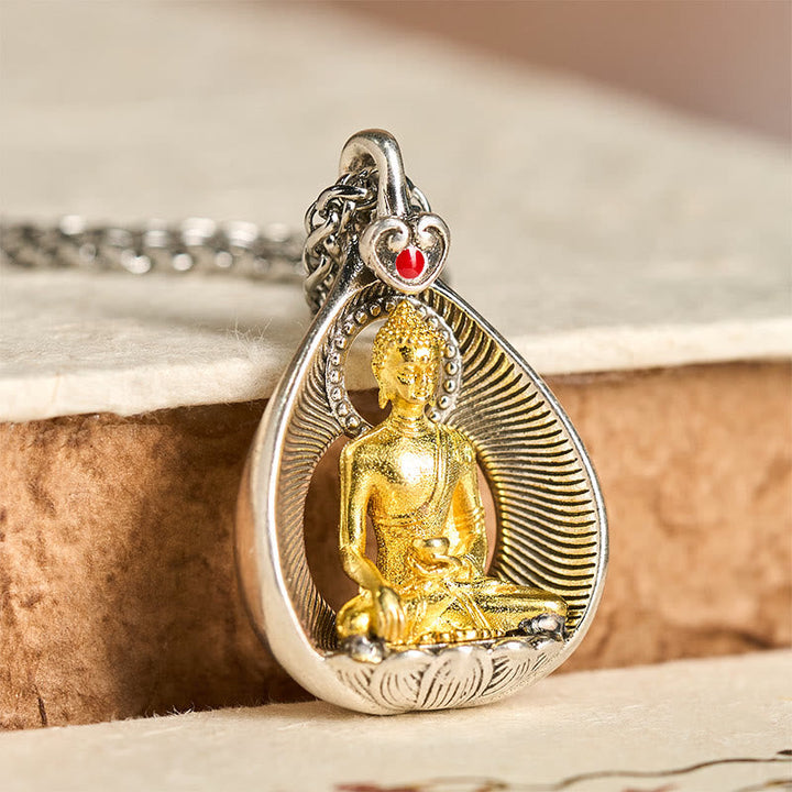 Kette, Buddha, Kupfer, Anhänger, Gold, Glück