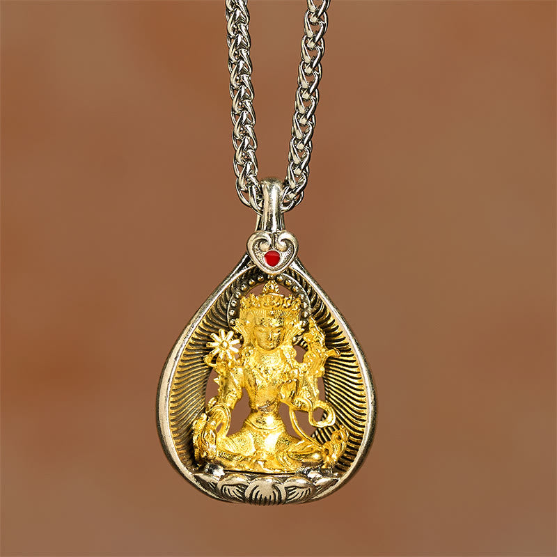 Kette, Buddha, Kupfer, Anhänger, Gold, Glück