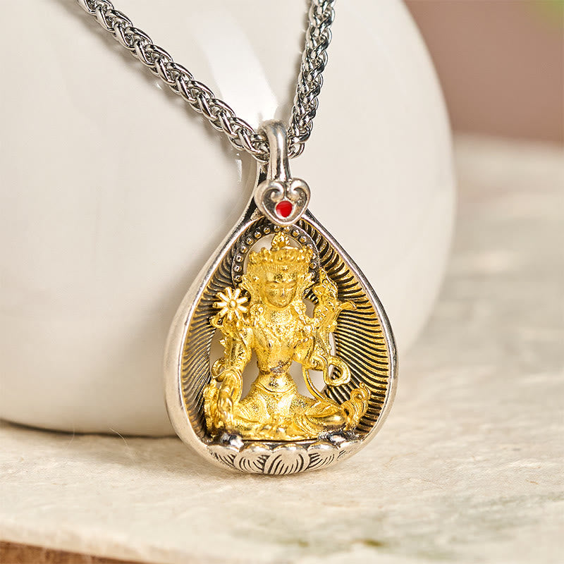 Kette, Buddha, Kupfer, Anhänger, Gold, Glück