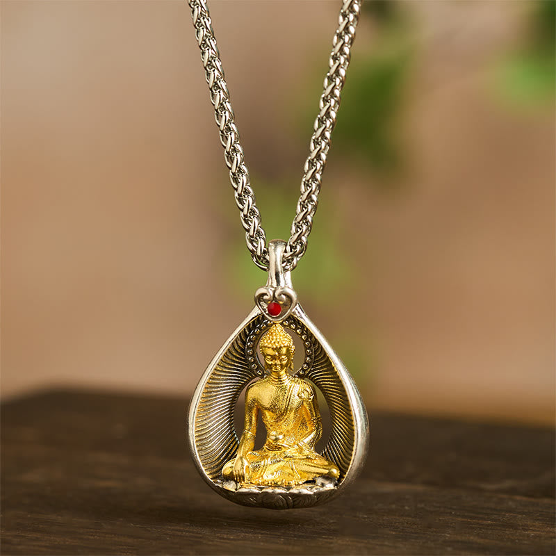 Kette, Buddha, Kupfer, Anhänger, Gold, Glück