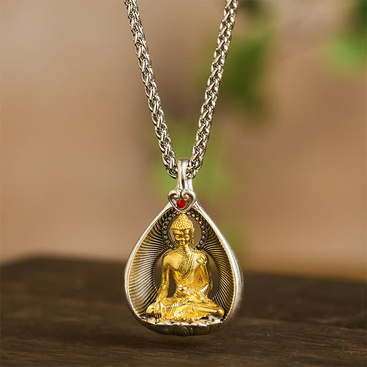 Kette, Buddha, Kupfer, Anhänger, Gold, Glück