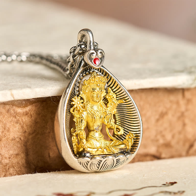 Kette, Buddha, Kupfer, Anhänger, Gold, Glück