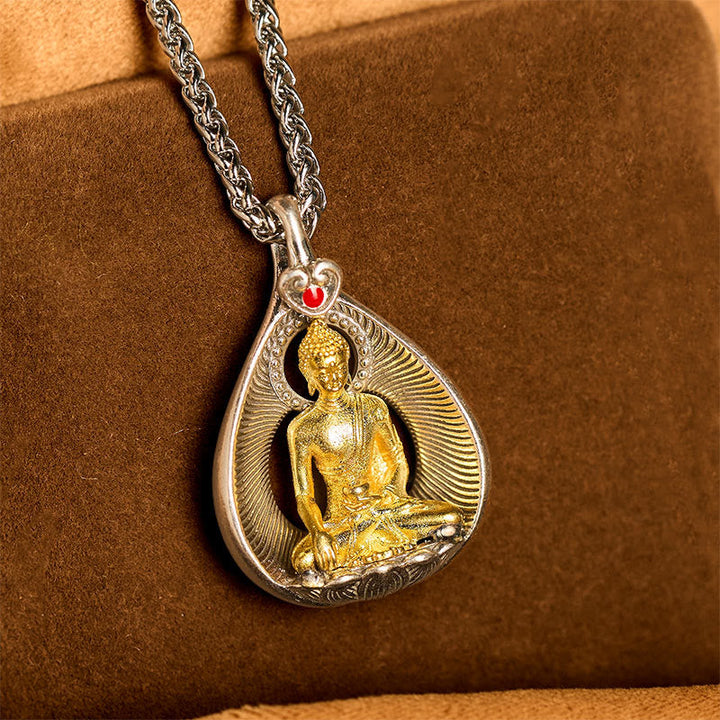 Kette, Buddha, Kupfer, Anhänger, Gold, Glück