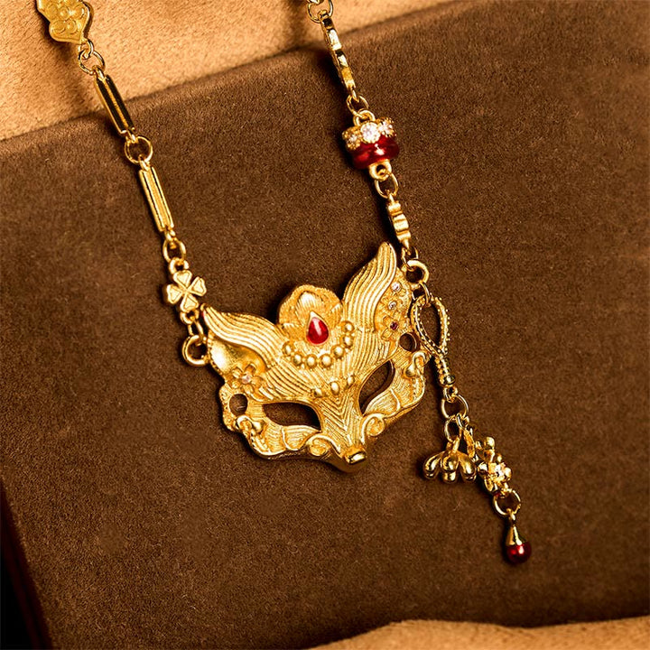 Fuchs Kette Vergoldetes Messing Rot Elegant