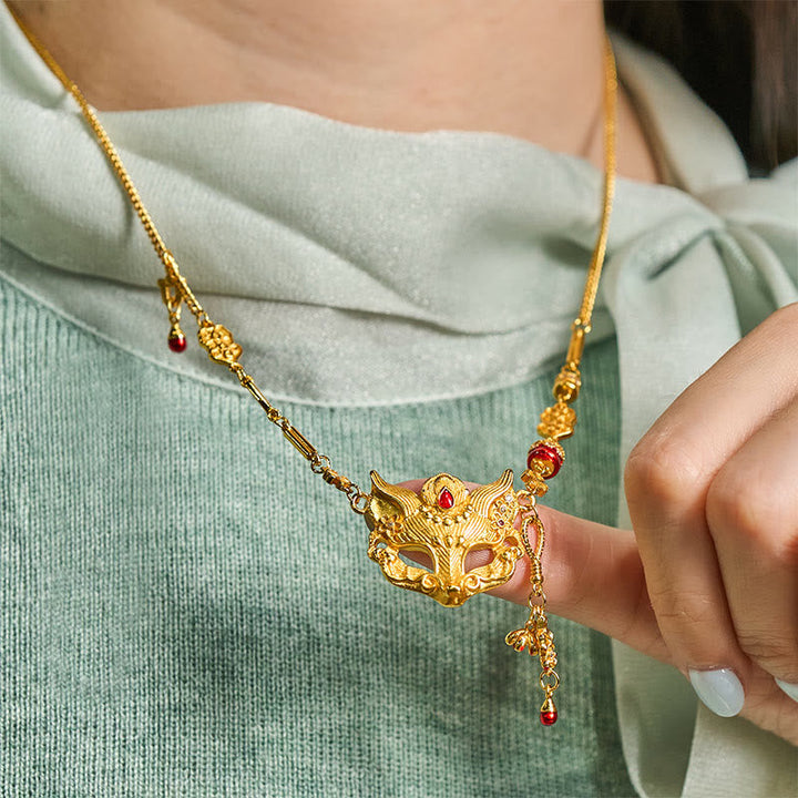 Fuchs Kette Vergoldetes Messing Halskette Elegant