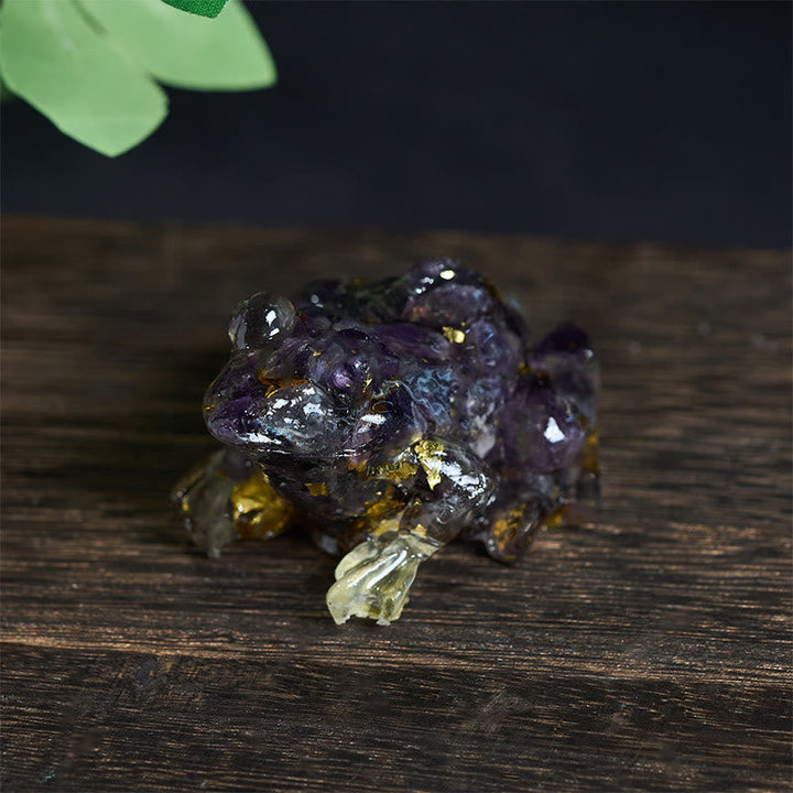 Frosch Dekofigur Kristall Klein Amethyst