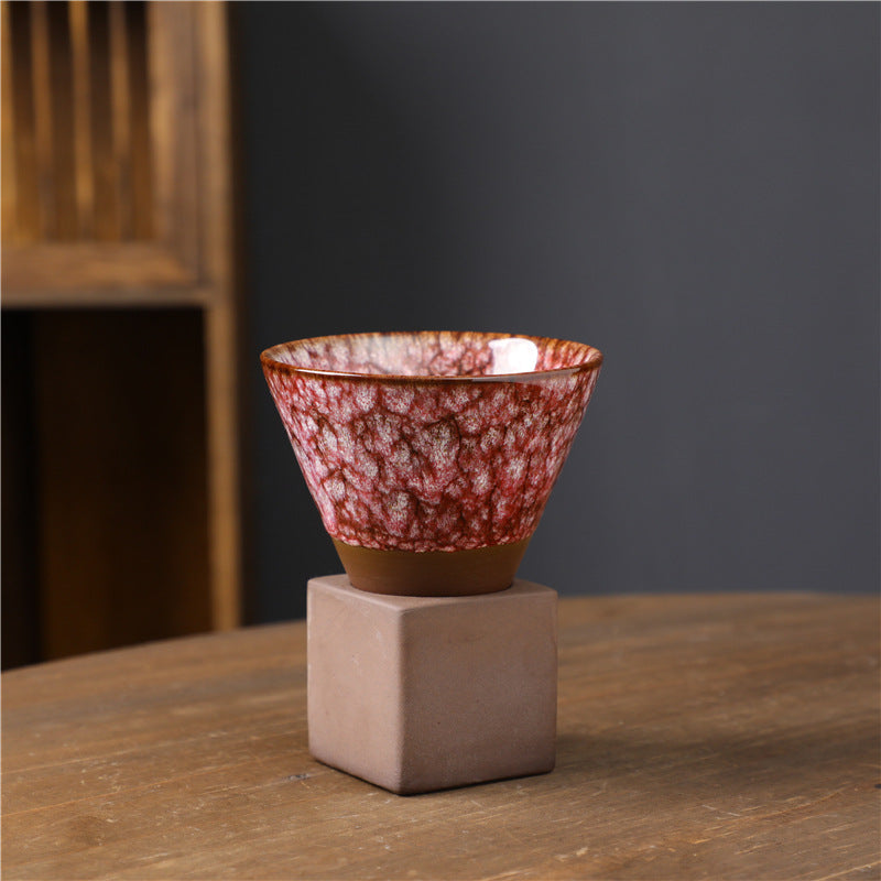 Teetasse Japanisch Retro Ofenglasur Keramik Ofenglasur Purpurrot