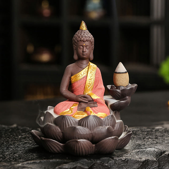 Räucherstäbchen Set Buddha Keramik Deko Roter Buddha