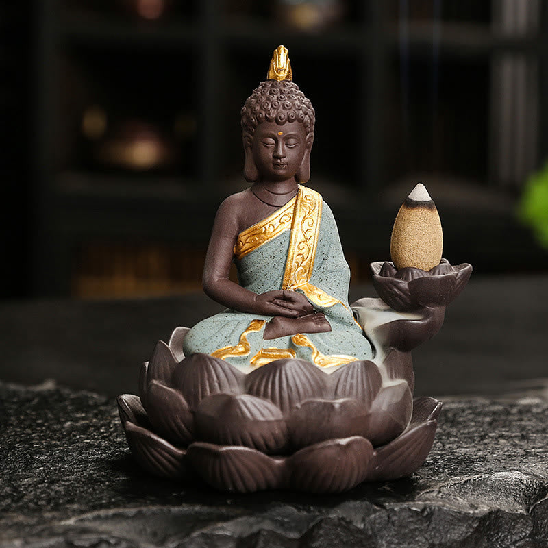Räucherstäbchen Set Buddha Keramik Deko Grüner Buddha Meditation