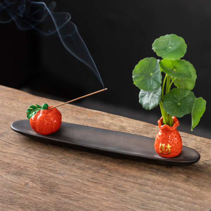 Rückfluss Räuchergefäß Pixiu Keramik Deko Mandarine Orange