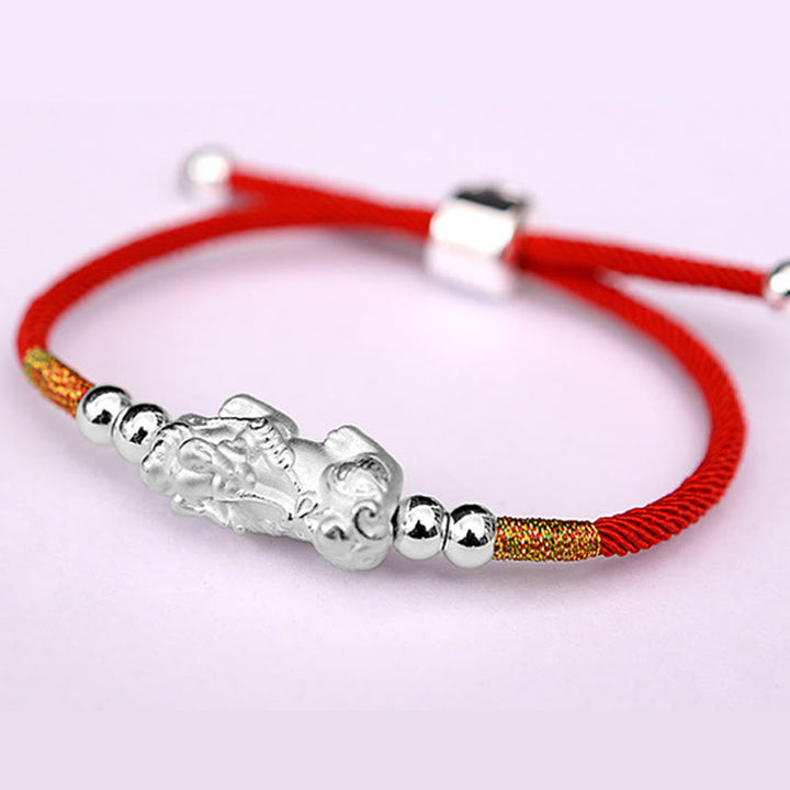 Armband Pixiu "Glück" Rotband - 24K Vergoldet
