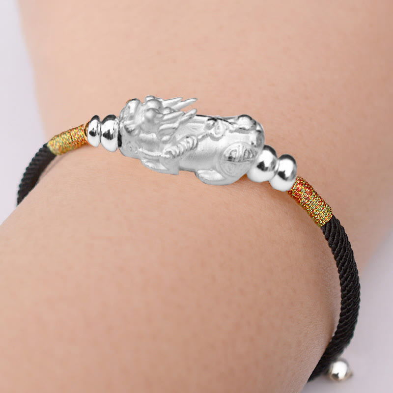 Armband Pixiu "Glück" Rotband - 24K Vergoldet