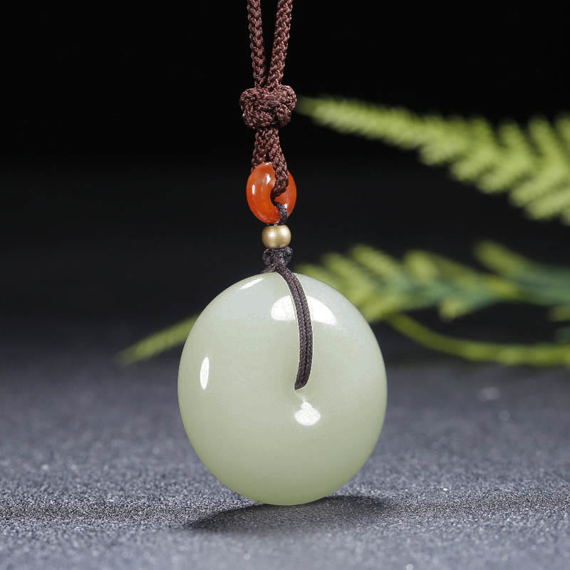 Jade Pendant Kette Friedensknoten Glück Ruhe