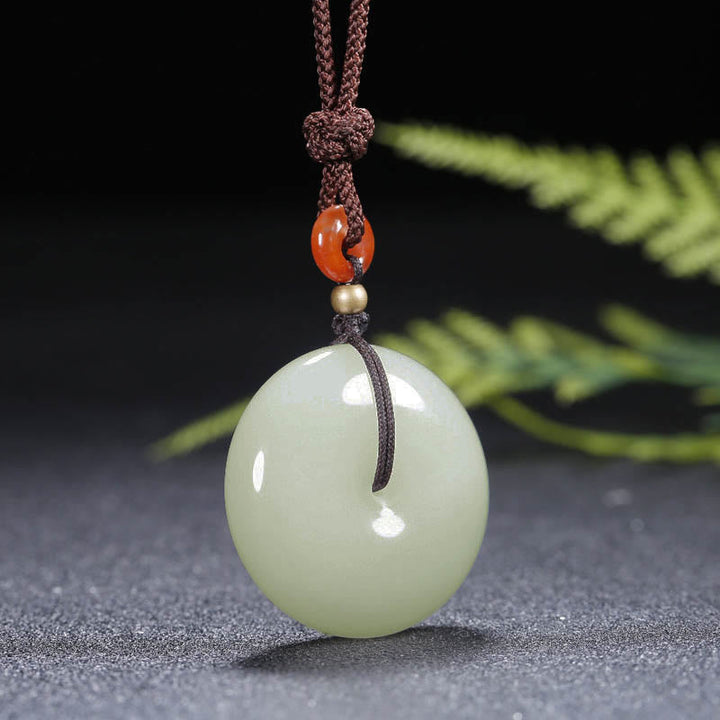 Jade Pendant Kette Friedensknoten Glück Ruhe