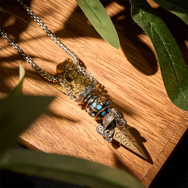 Anhänger Türkis Om Buddha Wohlstand Silberkette Naturstein Schmuck