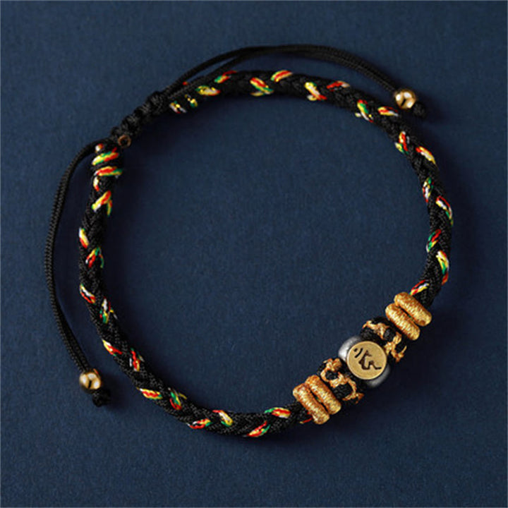 Armband Silber Chinesisches Tierkreis – Glück Naturstein elegant geflochten.