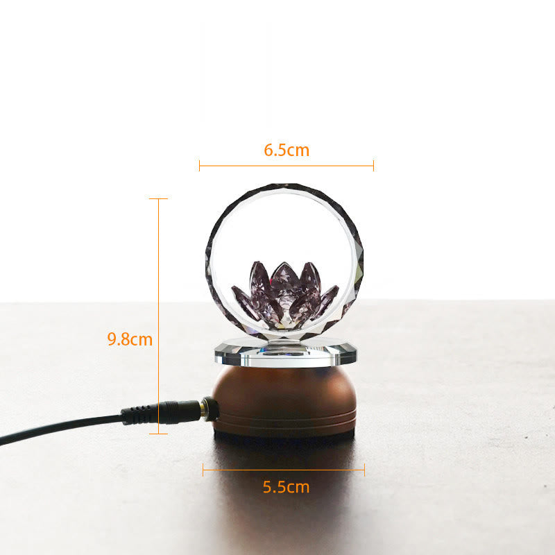 Figur Lotus Kupfer Neubeginn Aluminiumsockel Klein Netzbetrieb
