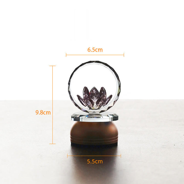 Figur Lotus Kupfer Neubeginn Aluminiumsockel Klein Akku