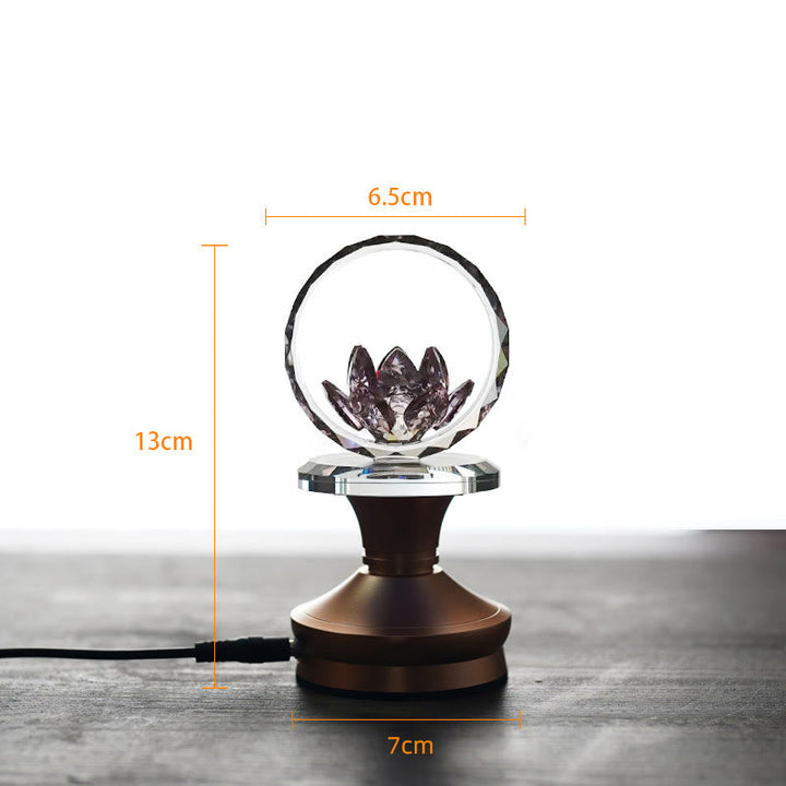 Figur Lotus Kupfer Neubeginn Aluminiumsockel Mittel Netzbetrieb