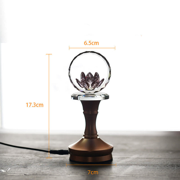 Figur Lotus Kupfer Neubeginn Aluminiumsockel Groß Netzbetrieb