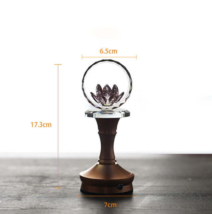 Figur Lotus Kupfer Neubeginn Aluminiumsockel Groß Akku