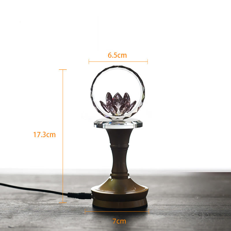 Figur Lotus Kupfer Neubeginn Messingsockel Groß Netzbetrieb