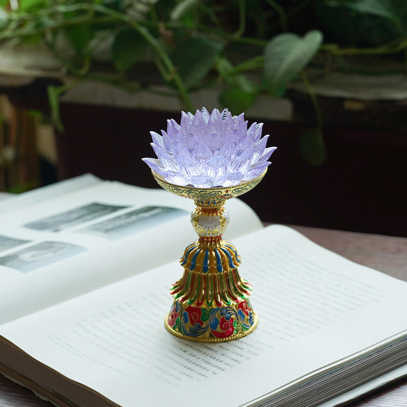 Figur Lotus Liuli Acht Glückssymbole Erleuchtung Hellvioletter Lotus / Akku