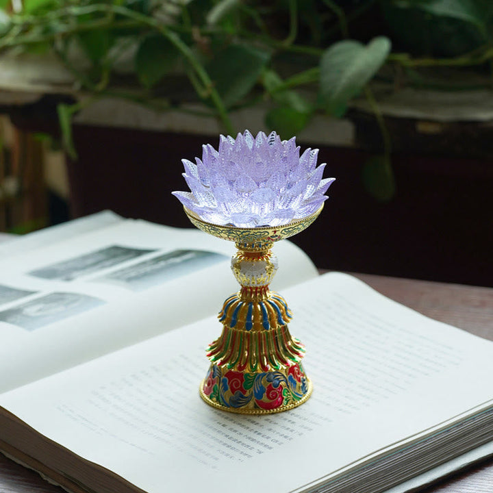 Figur Lotus Liuli Acht Glückssymbole Erleuchtung Hellvioletter Lotus / Akku