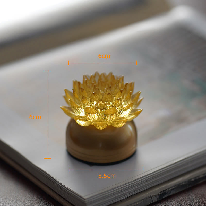 Figur Lotus Glas Messing Neuanfang Erleuchtung Gold-Lotus Messing S / Akku