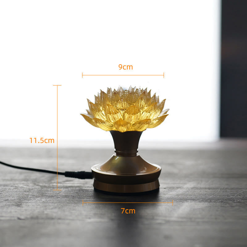 Figur Lotus Glas Messing Neuanfang Erleuchtung Gold-Lotus Messing L / Netzstecker