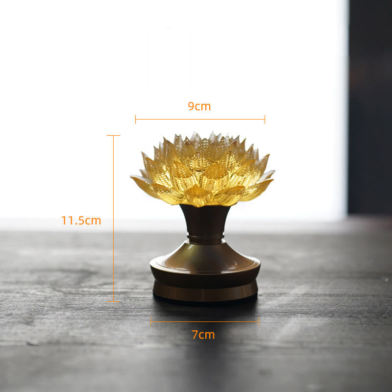 Figur Lotus Glas Messing Neuanfang Erleuchtung Gold-Lotus Messing L / Akku