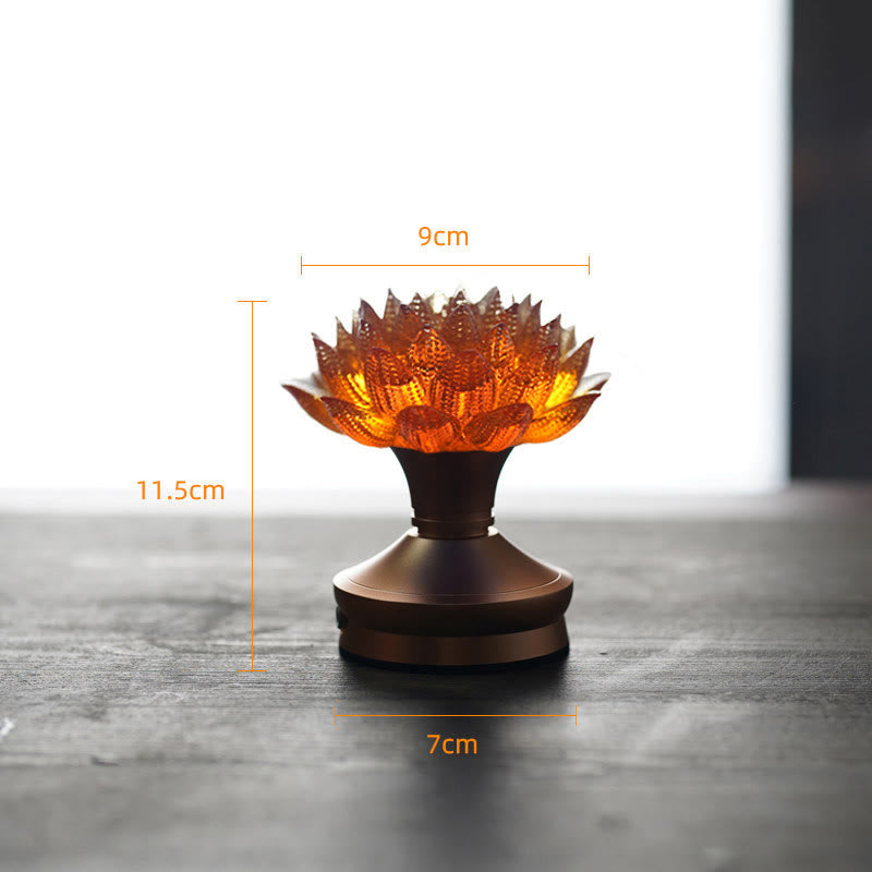 Figur Lotus Glas Messing Neuanfang Erleuchtung Orange-Lotus Aluminium L / Akku