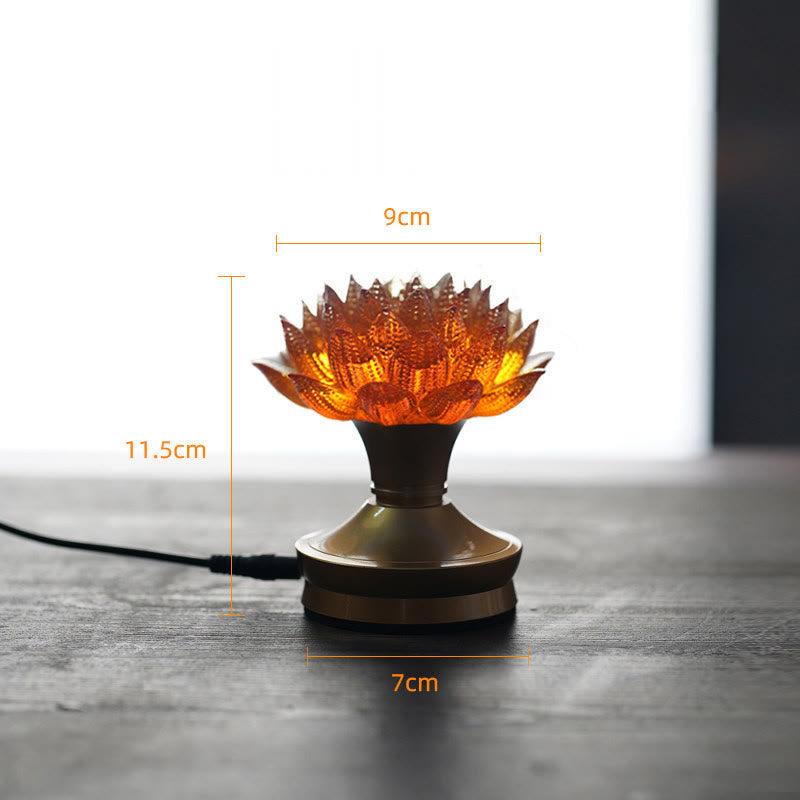 Figur Lotus Glas Messing Neuanfang Erleuchtung Orange-Lotus Messing L / Netzstecker