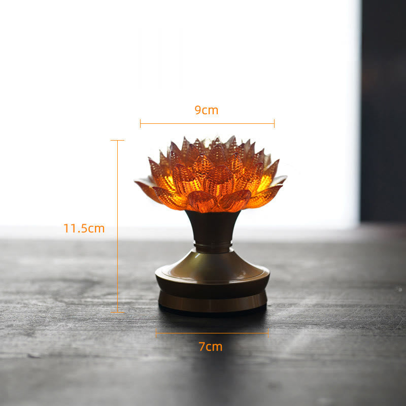 Figur Lotus Glas Messing Neuanfang Erleuchtung Orange-Lotus Messing L / Akku