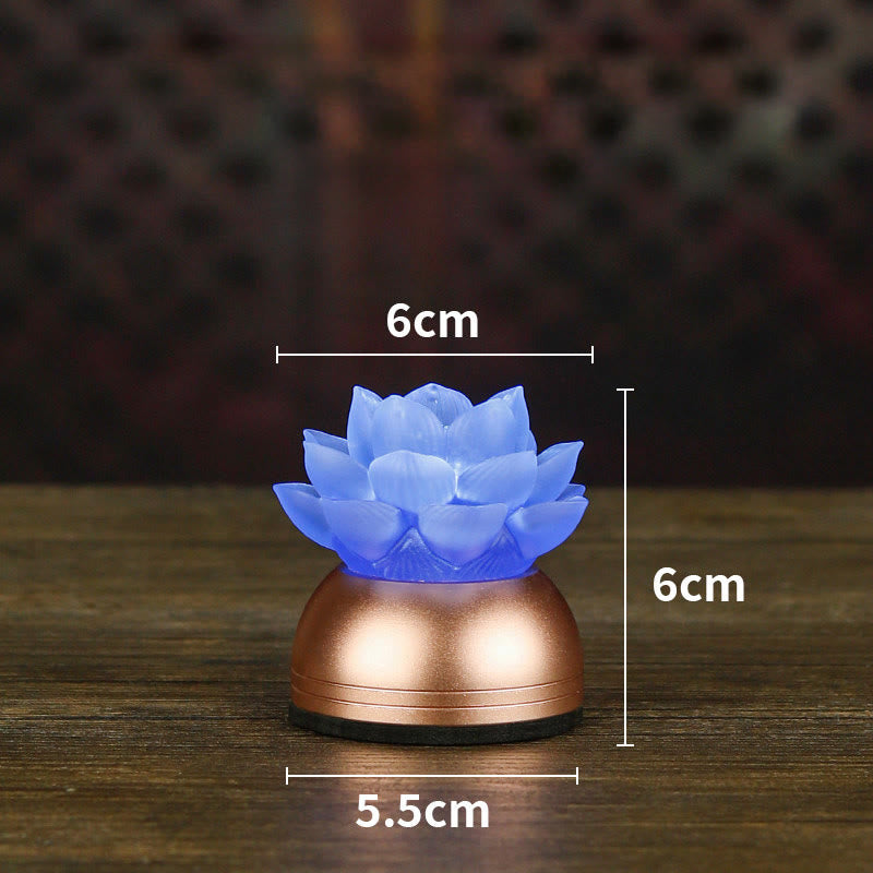 Figur Lotus Liuli Kupfer Neubeginn Blau Aufladbar