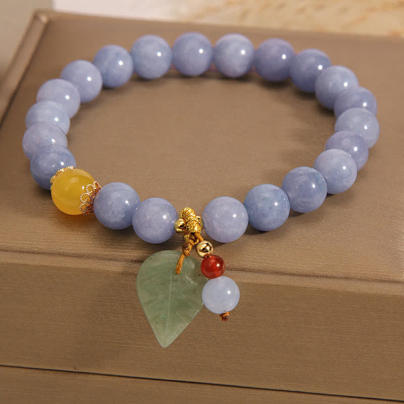 Armband Aquamarin Jade – Heilung blauviolette Perlen Naturstein elastisch