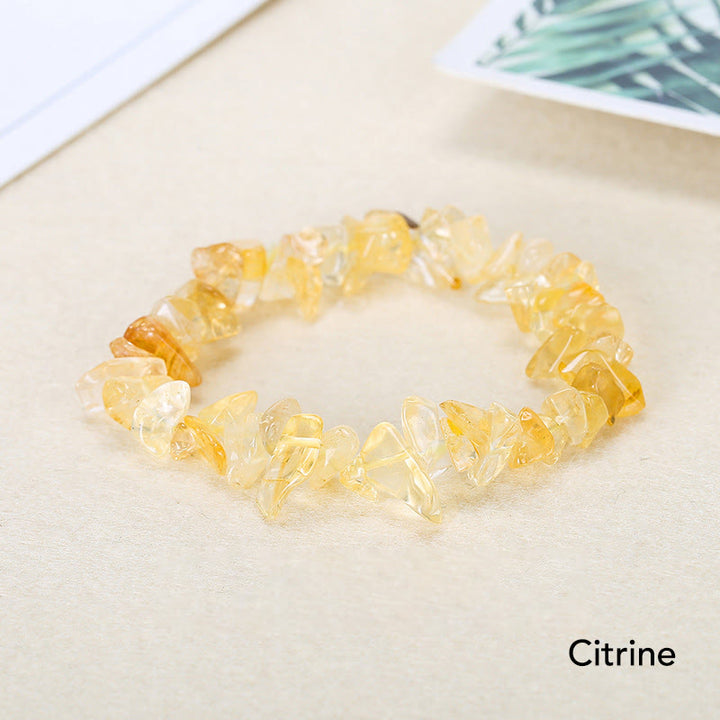 Citrin Armband Kristall Wärme gelber Naturstein elastisch getragen