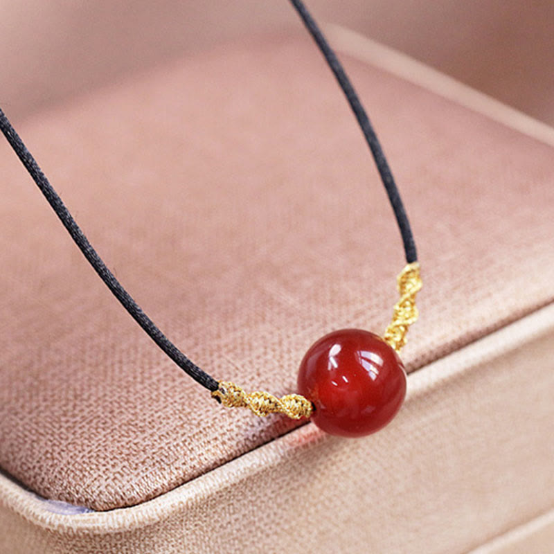 Kette Roter Achat Chalcedon Natur – Selbstvertrauen