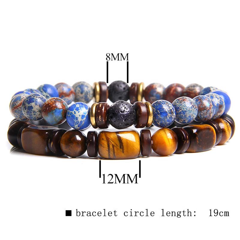 Armband 2er Set Tigerauge Kaiserstein Heilstein