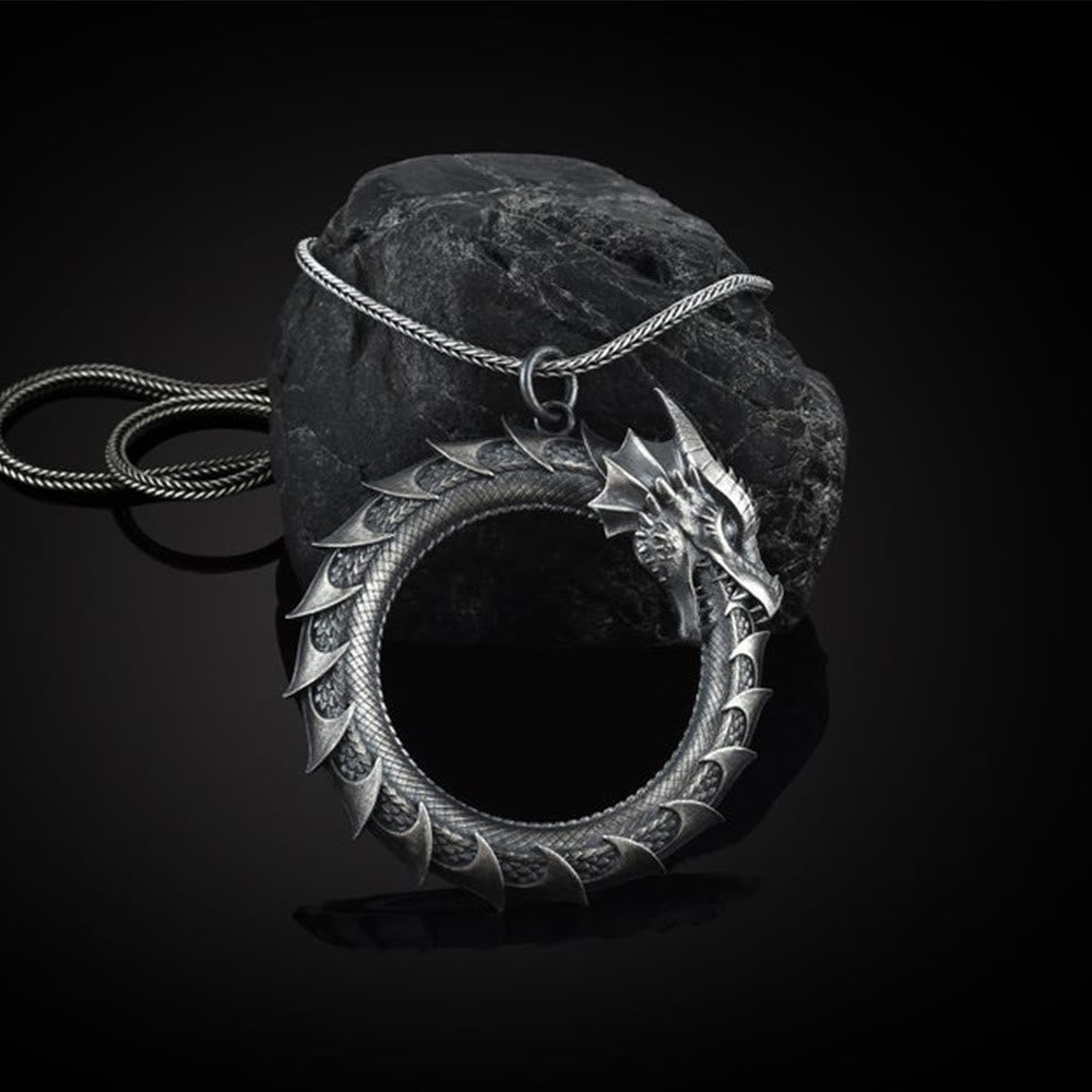 Drachen Anhänger Zinn Kette Schutz