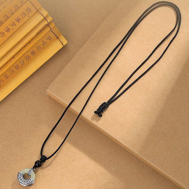 Hetian Jade Anhänger Obsidian Schwarze Kette Schmuck